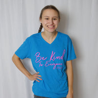 Jordyn is modeling a small Signature Be Kind to Everyone® v-neck t-shirt.