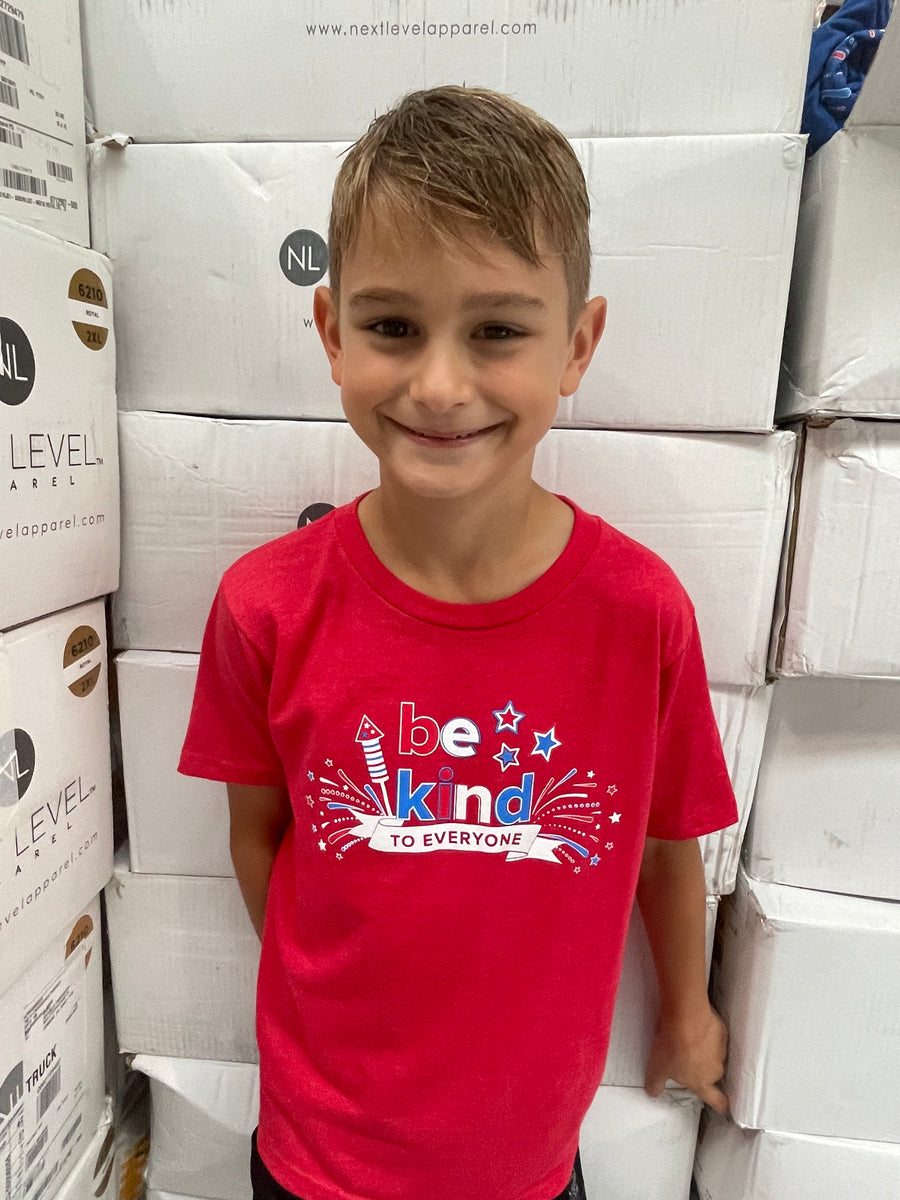 YOUTH Red 4th of July Short Sleeve Shirt