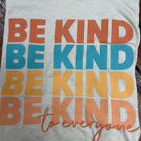 Close-up image of our "Repeating Kindness" Be Kind to Everyone® short-sleeve tee.